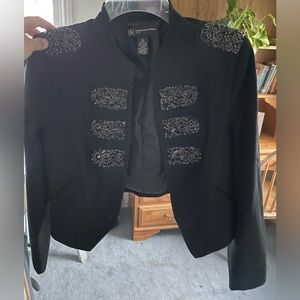 Black Jeweled Petite Small Blazer